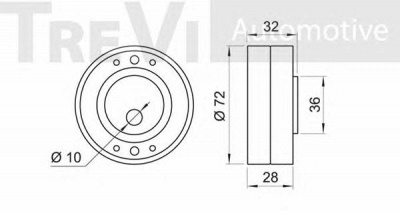 TREVI AUTOMOTIVE td1183 -  Натяжной ролик, ремень ГРМ